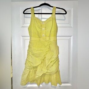 Lime Green Ruffled Summer Dress XS